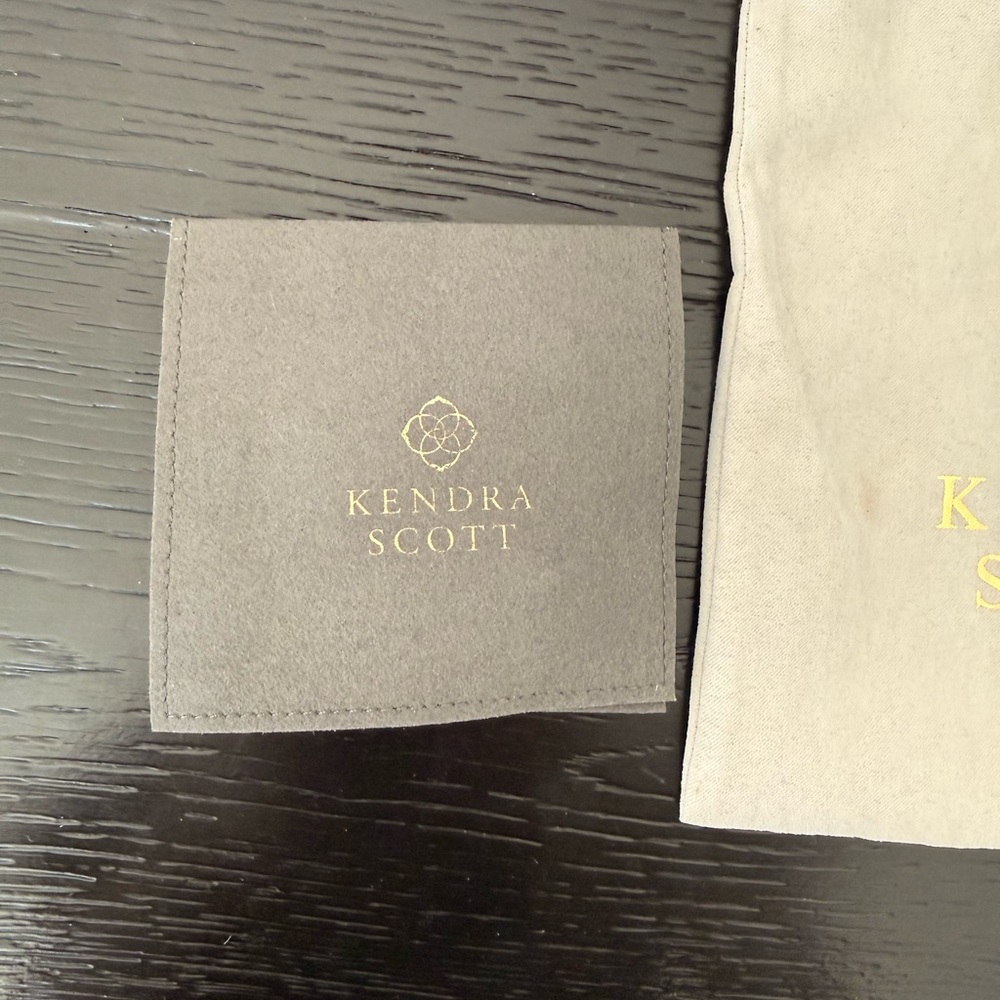 Kendra Scott Blue and Gold Teardrop Earrings - Picture 4 of 4